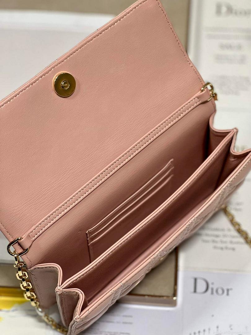 Dior S0980 Mini Miss Dior Bag Latte Cannage Lambskin Pink