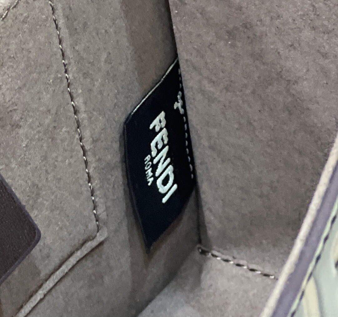Fendi 8BT286 Kan I F Small Leather Mini Bag Brown