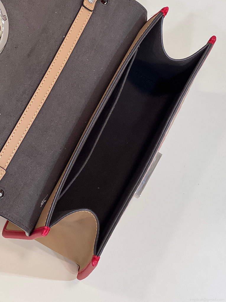 Fendi 8BT284 Kan I F Leather Bag Apricot Red