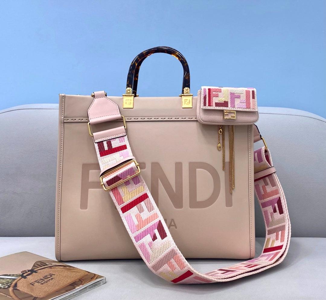 Fendi 8266S Sunshine Medium Bag 8BH386 Pink leather shopper