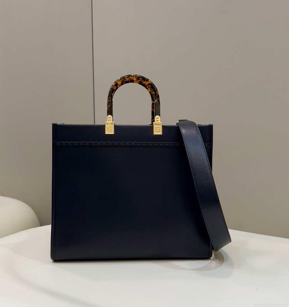 Fendi 8266S Sunshine Medium Bag 8BH386 Black leather shopper