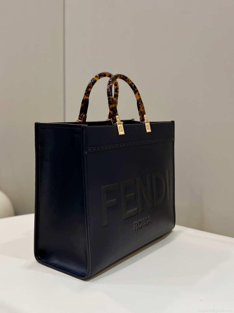 Fendi 8266S Sunshine Medium Bag 8BH386 Black leather shopper