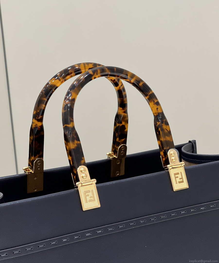 Fendi 8266S Sunshine Medium Bag 8BH386 Black leather shopper