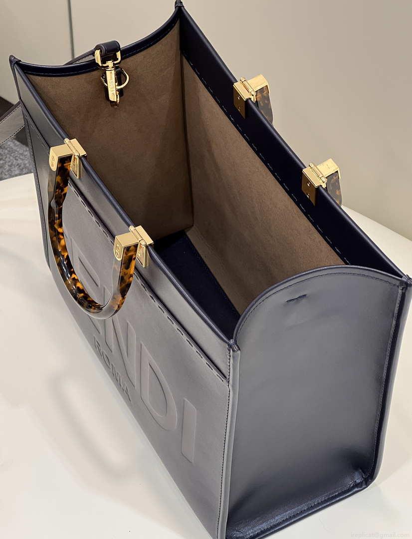 Fendi 8266S Sunshine Medium Bag 8BH386 Black leather shopper