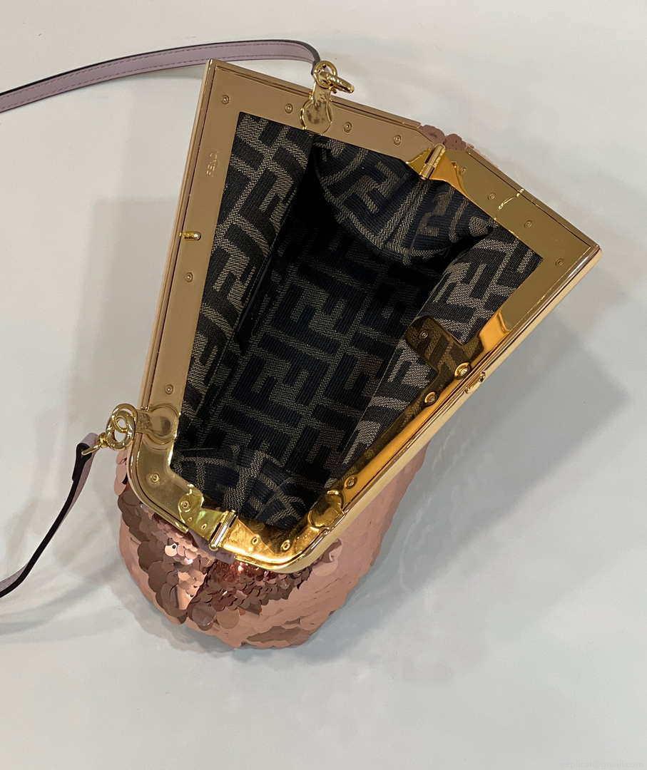 Fendi 8BP129 Fendi First Small Pink sequinned bag 80018M