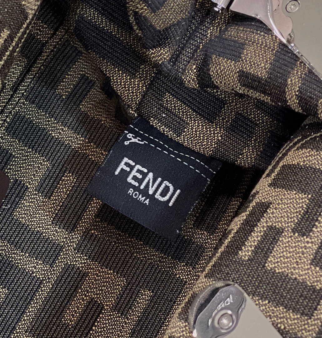 Fendi 8BP129 First Small Leather bag with silver and light brown inlay 80018M