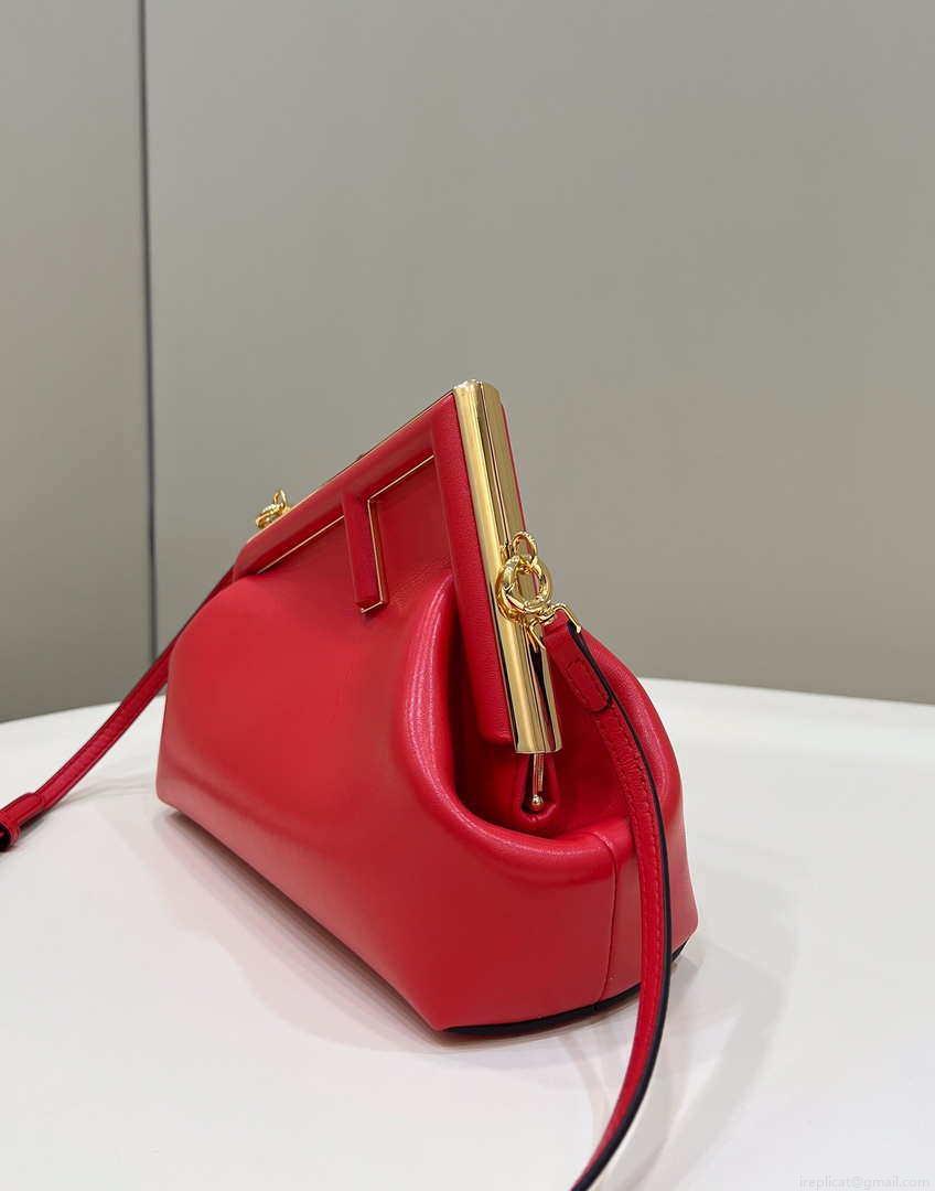 Fendi 8BP129 First Small Fuchsia leather bag 80018M Red