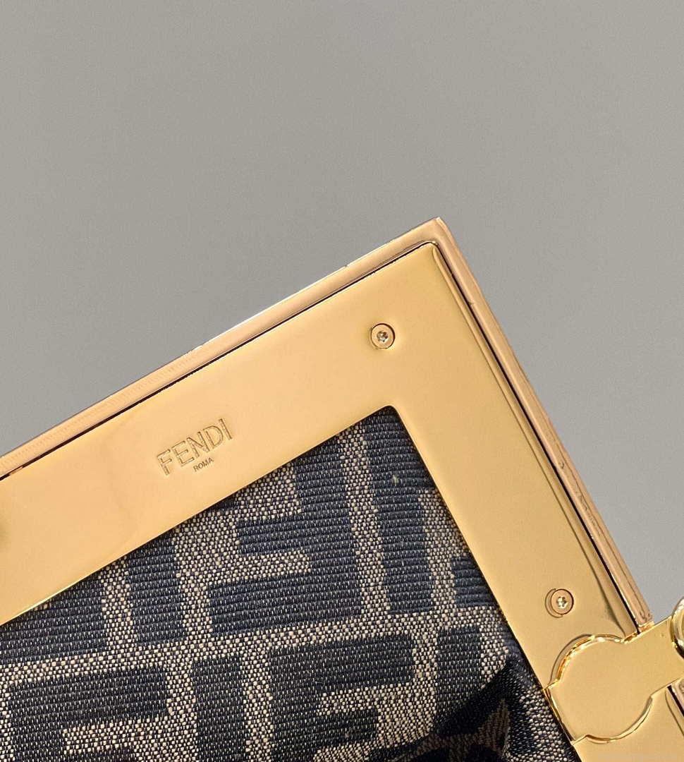 Fendi 8BP129 First Small Python leather bag 80018M Black
