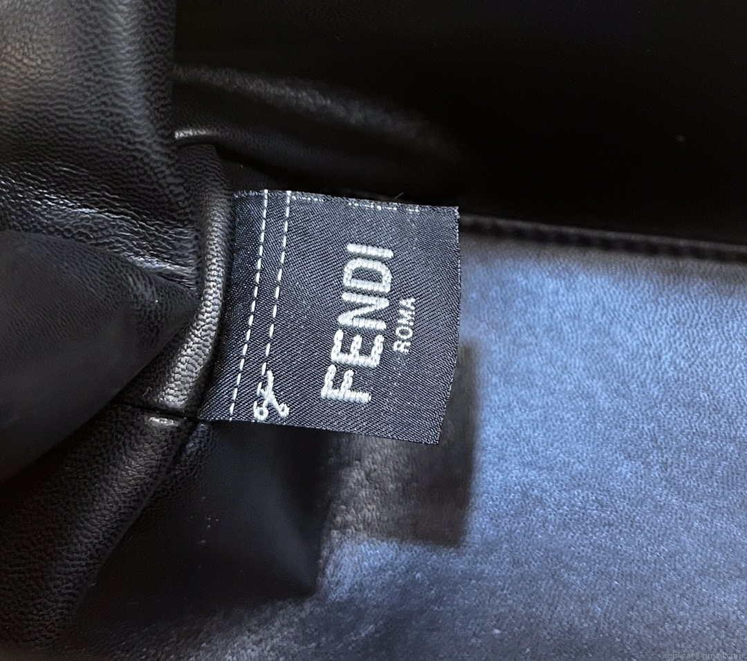 Fendi 8BP129 First Small Crocodile leather bag 80018M Black