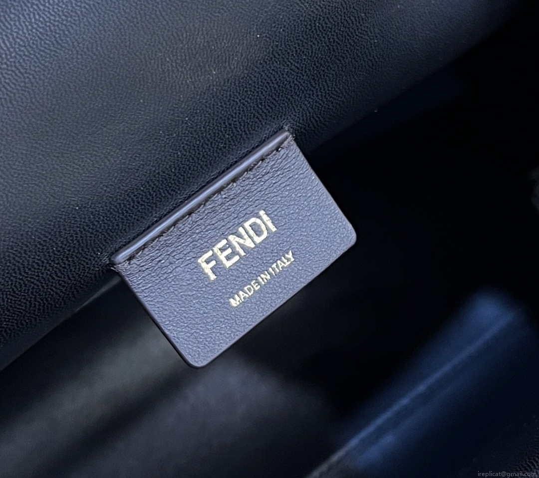 Fendi 8BP127 FENDI FIRST Medium Black Crocodile leather bag