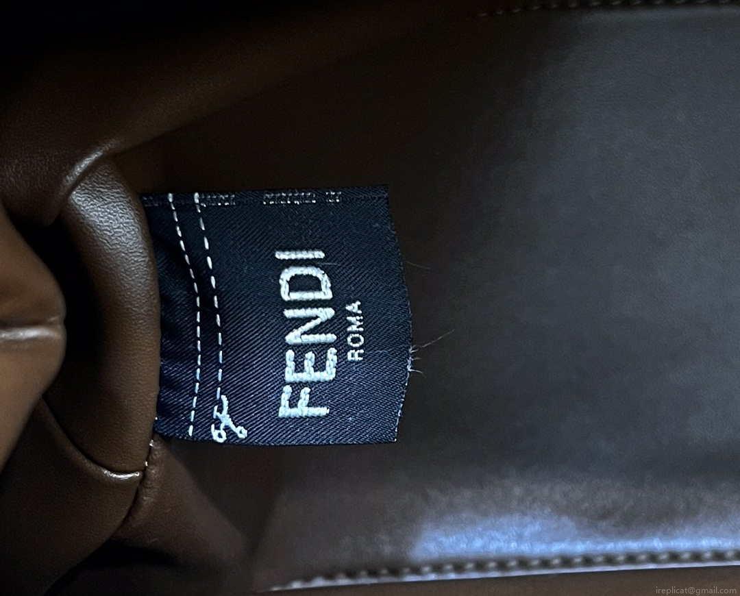 Fendi 8BP127 FENDI FIRST Medium Dark Brown Crocodile leather bag
