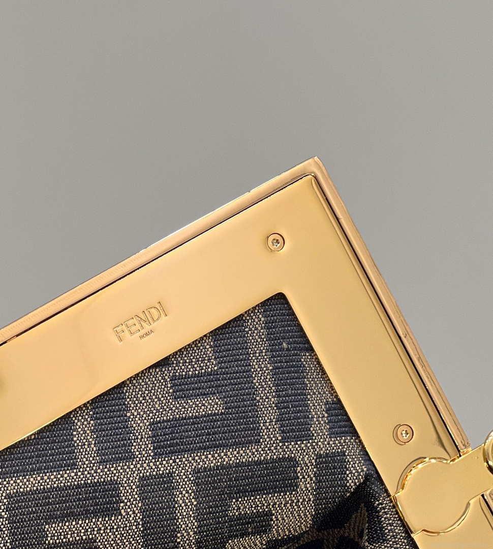 Fendi 8BP127 FENDI FIRST Medium Black Python leather bag