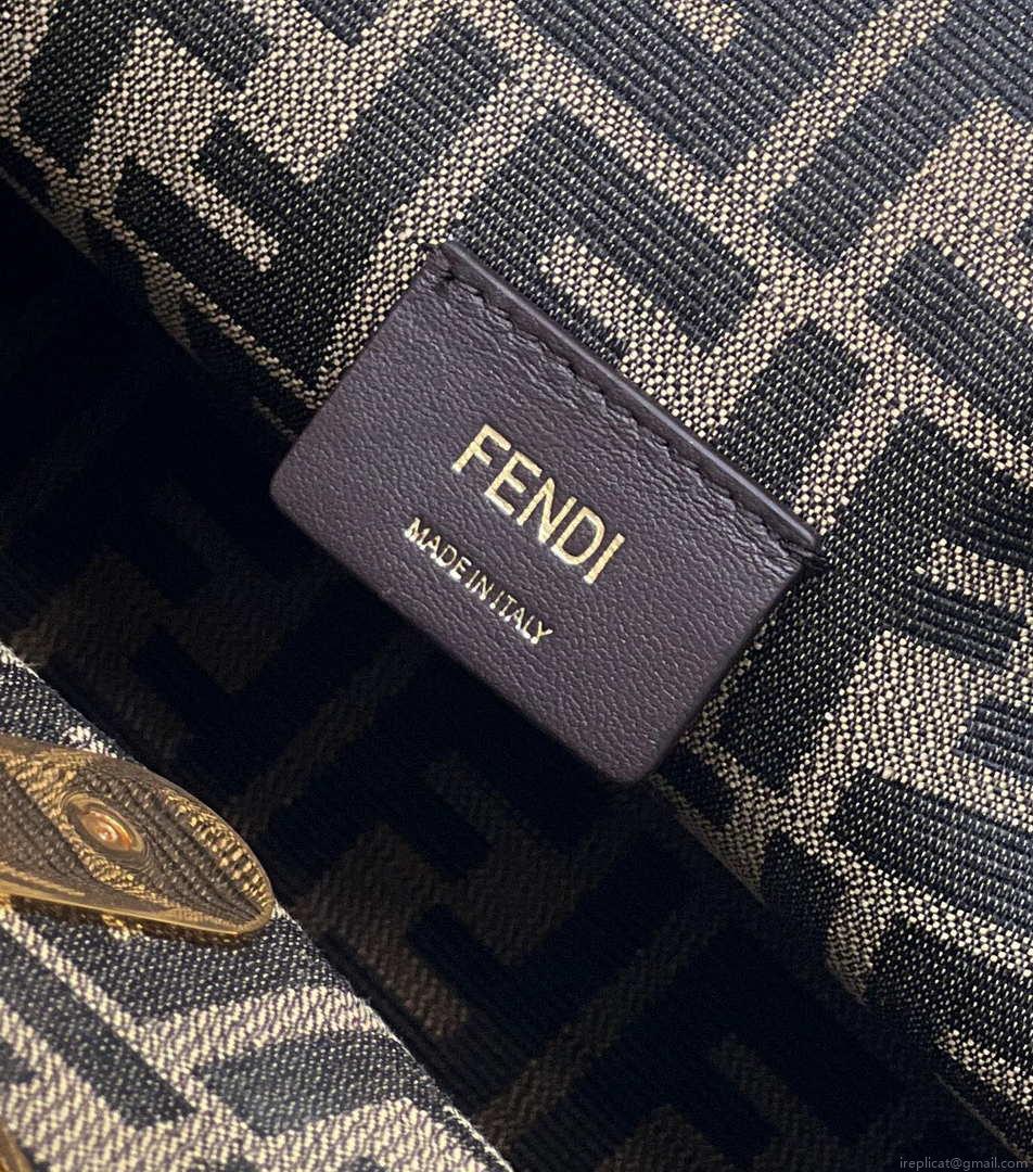 Fendi 8BP127 FENDI FIRST Medium Black Python leather bag