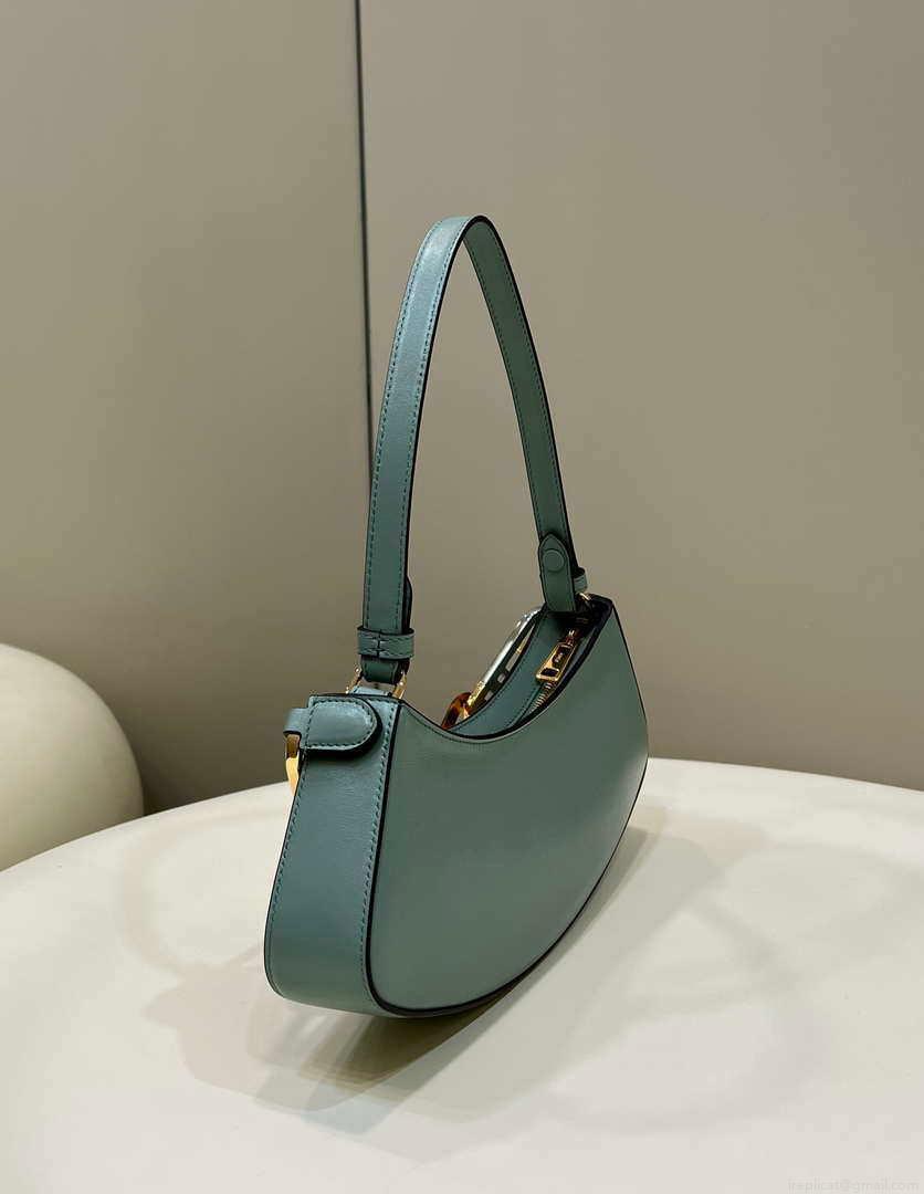 Fendi O’Lock Swing Camellia leather pouch 8BS068 Green