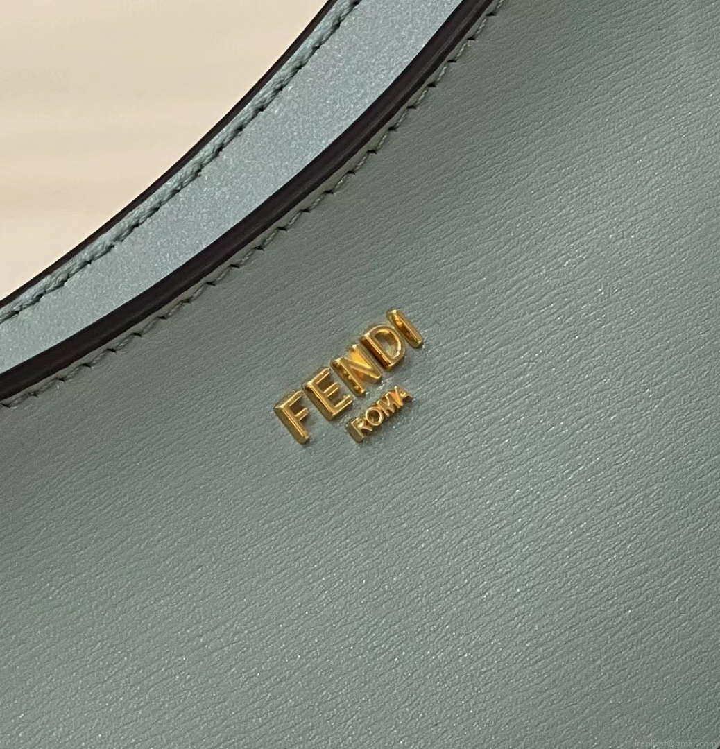 Fendi O’Lock Swing Camellia leather pouch 8BS068 Green