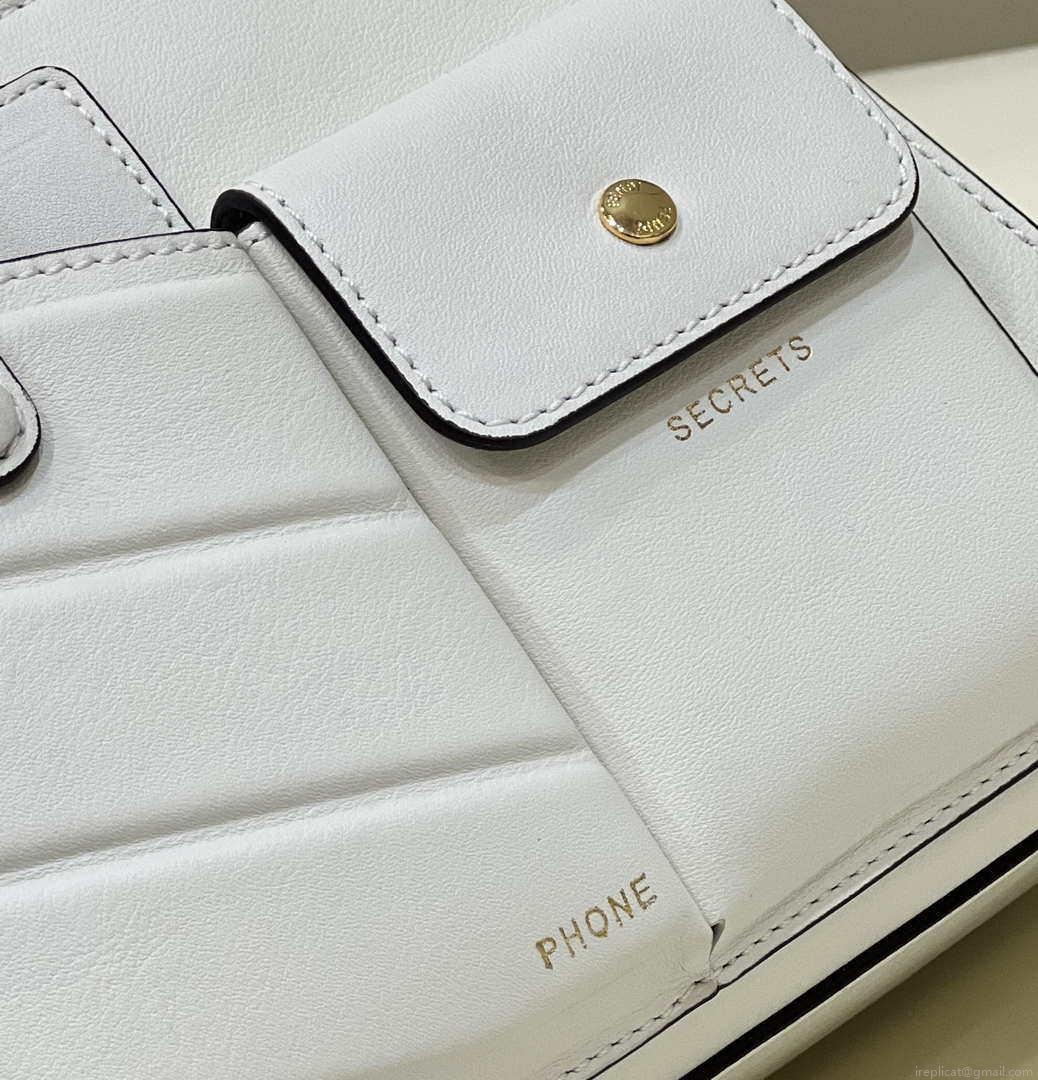 Fendi 8BN335 Peekaboo ISeeU Small White leather bag 2113s