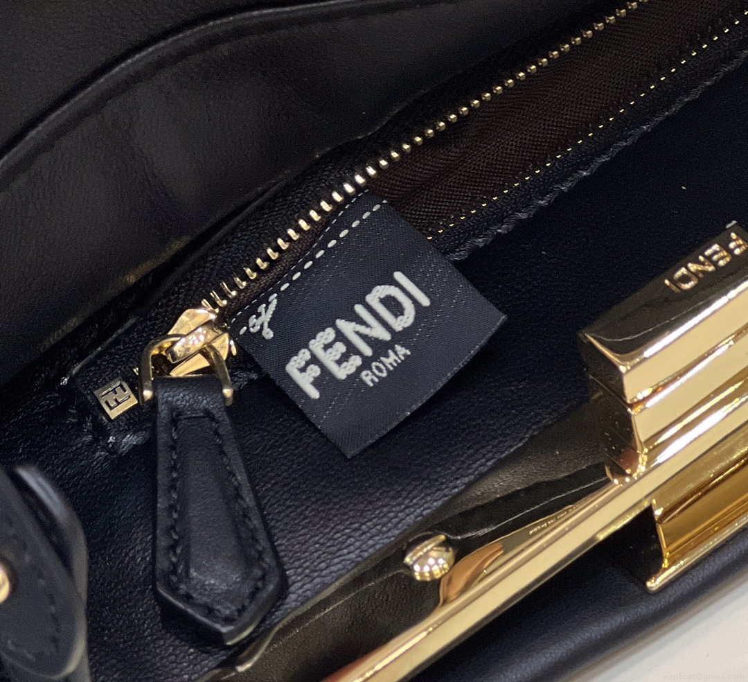 Fendi 8BN335 Peekaboo ISeeU Small Black leather bag 2113s
