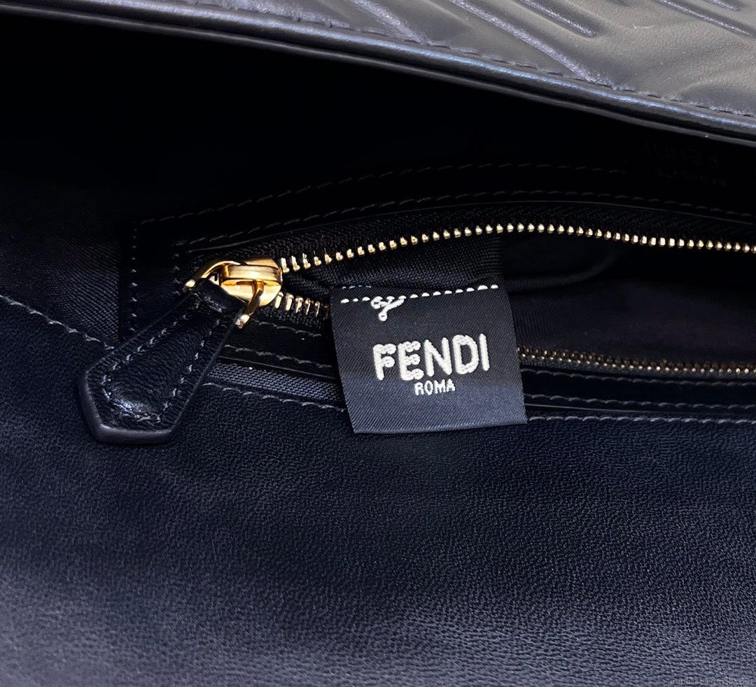 Fendi 8BR771 Baguette Large Black leather bag