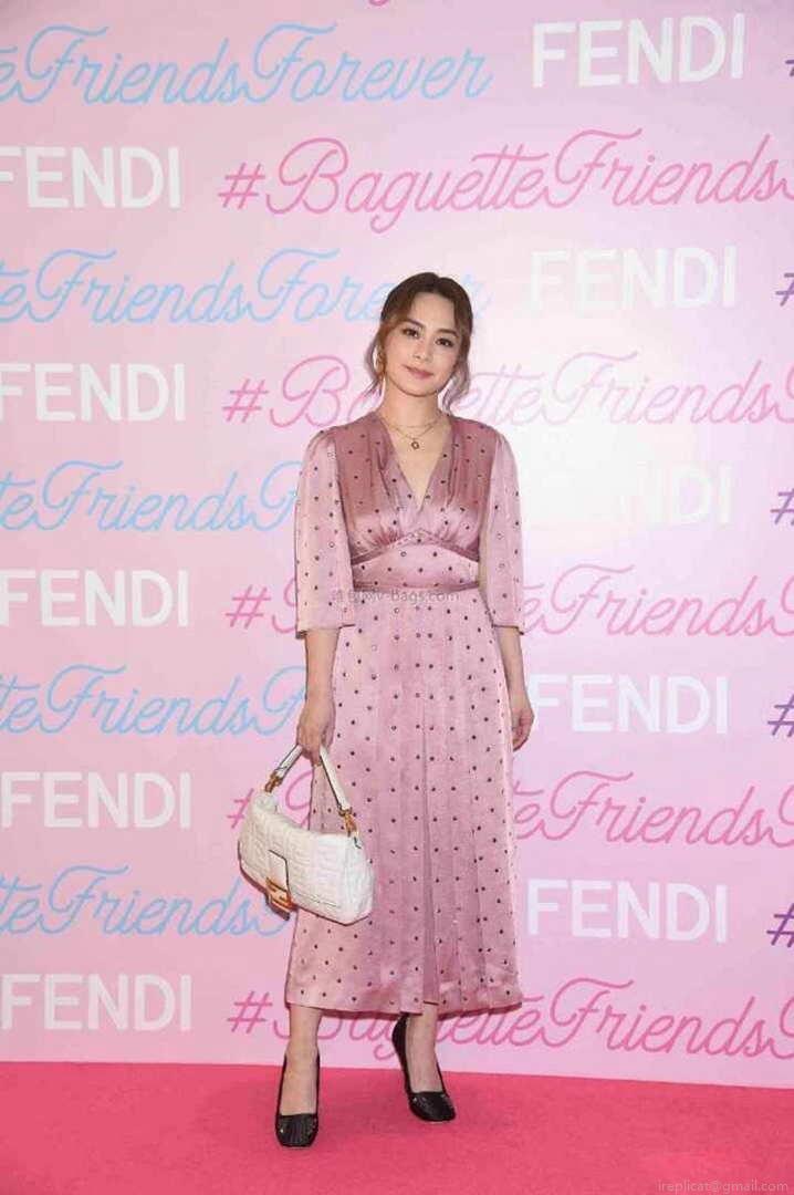 Fendi 8BR771 Baguette Rose Red leather bag