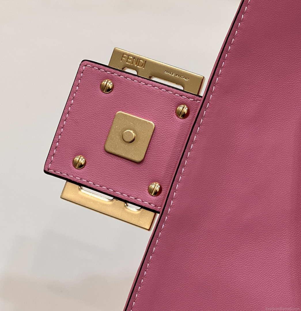 Fendi 8BR771 Baguette Rose Red leather bag