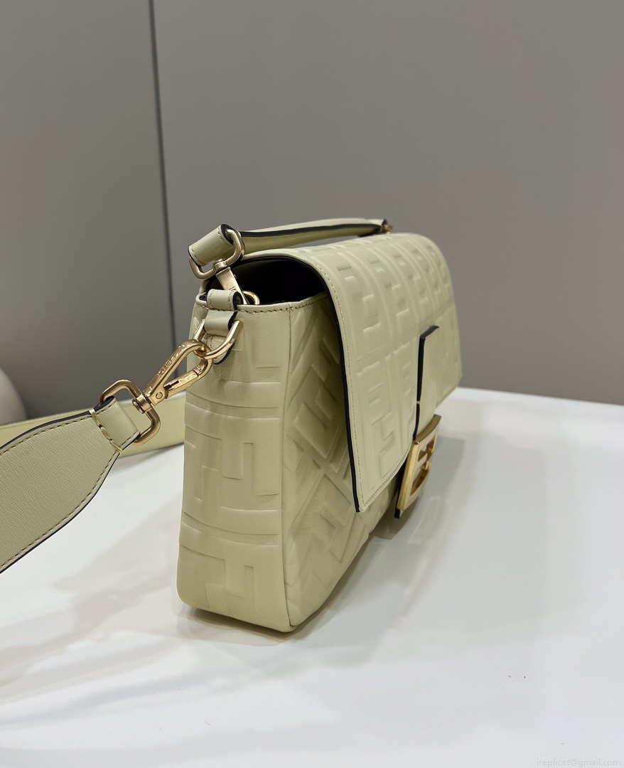 Fendi 8BR771 Baguette Large Light Yellow leather bag