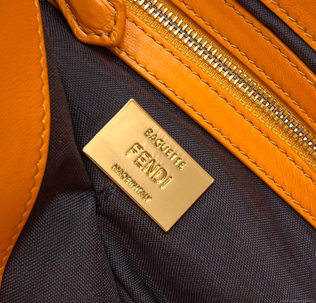 Fendi 8BR771 Baguette Large Orange leather 0135 bag