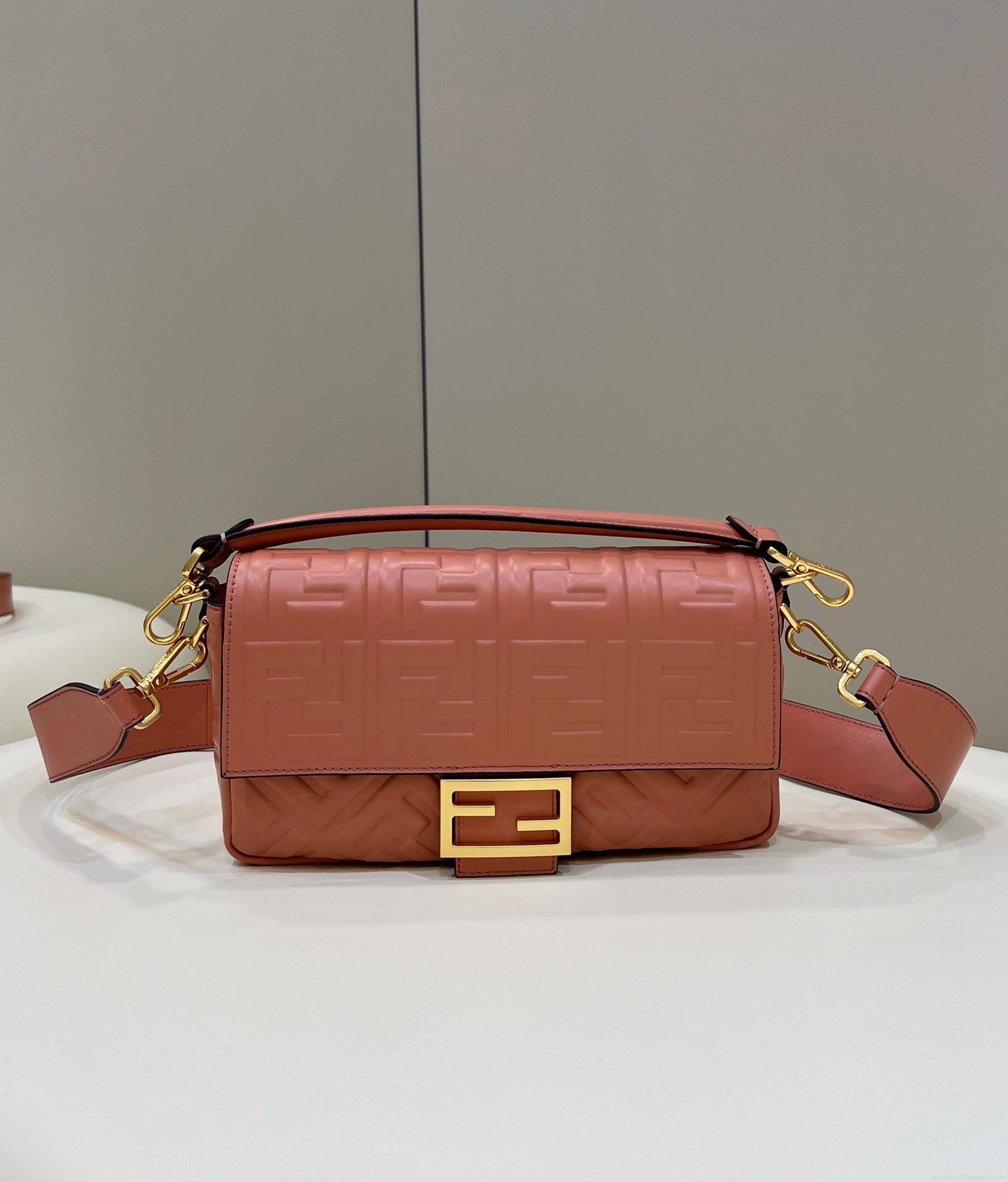 Fendi 8BR600 Baguette Medium Pink leather 0135M bag