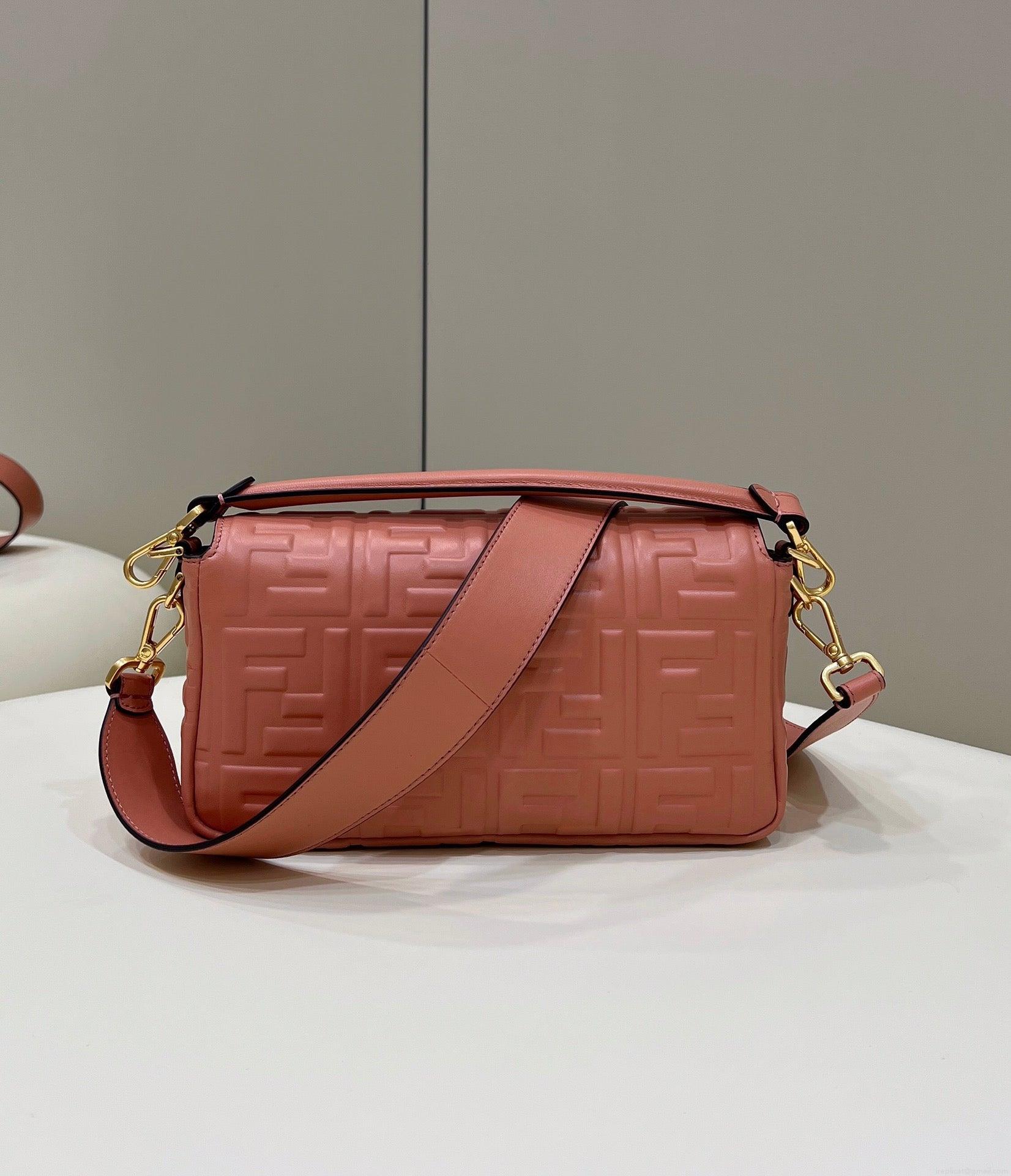 Fendi 8BR600 Baguette Medium Pink leather 0135M bag
