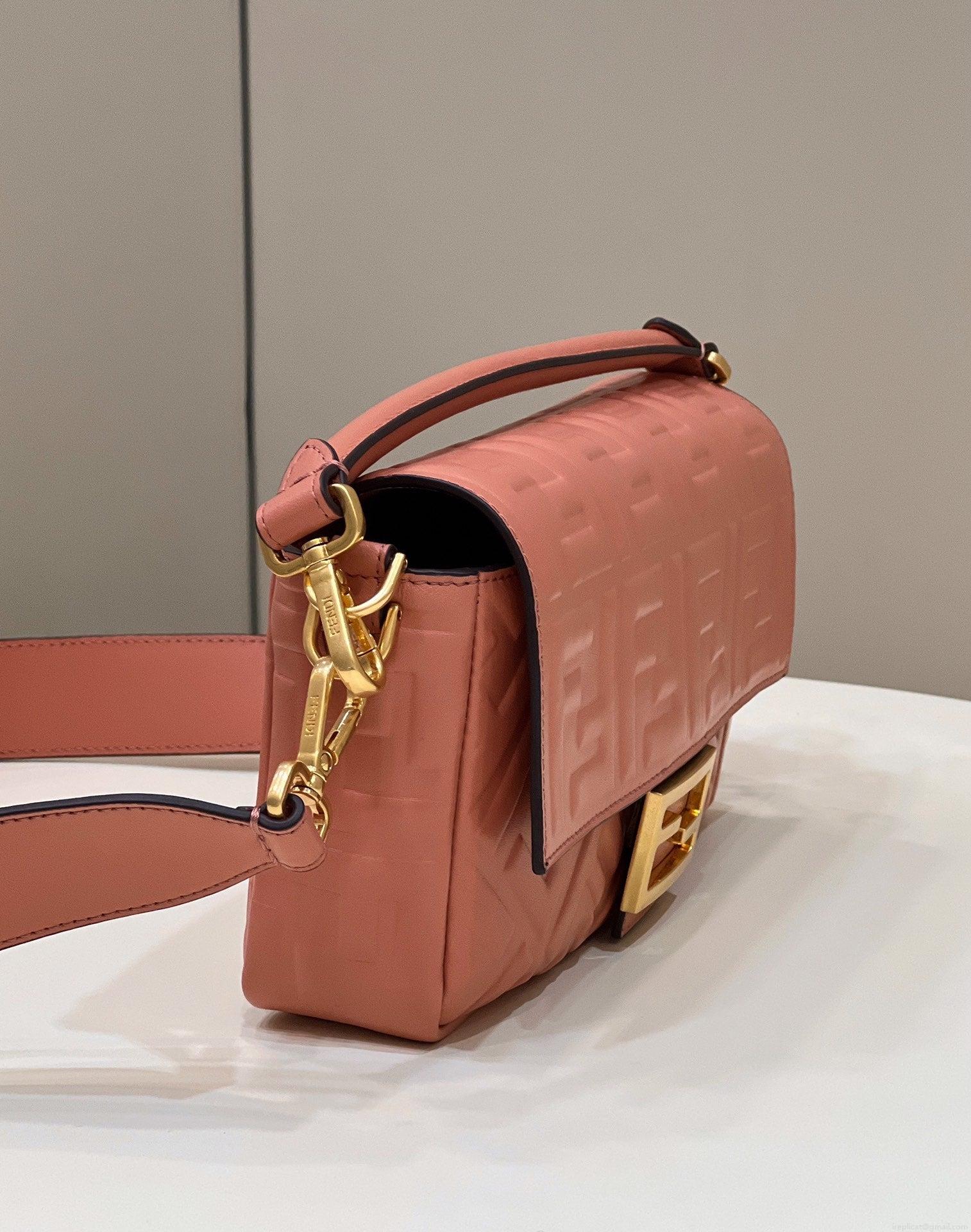 Fendi 8BR600 Baguette Medium Pink leather 0135M bag
