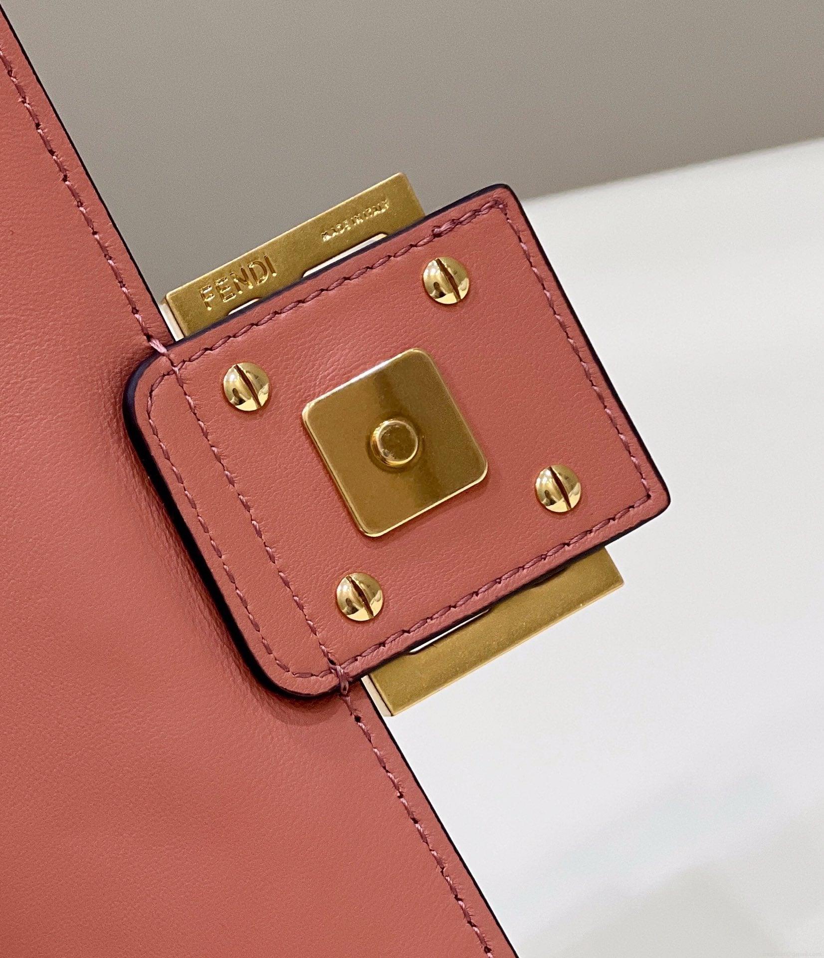 Fendi 8BR600 Baguette Medium Pink leather 0135M bag