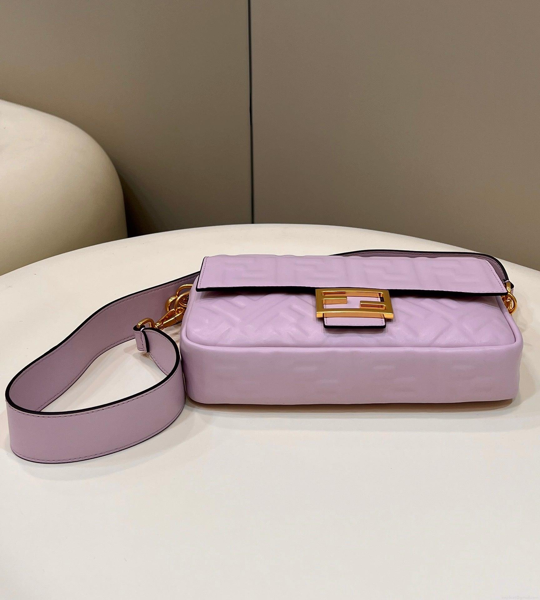 Fendi 8BR600 Baguette Medium Purple leather 0135M bag