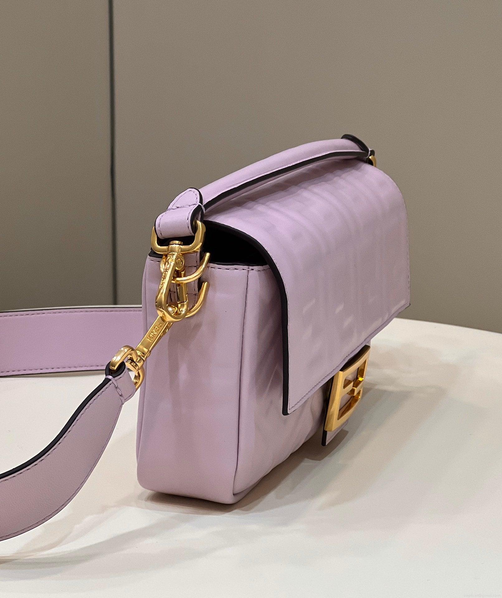 Fendi 8BR600 Baguette Medium Purple leather 0135M bag