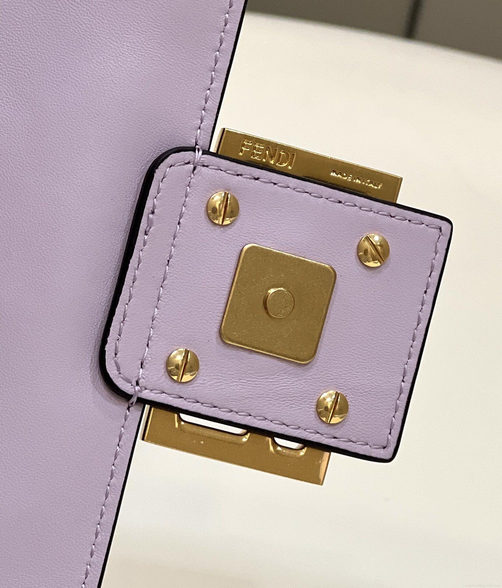 Fendi 8BR600 Baguette Medium Purple leather 0135M bag