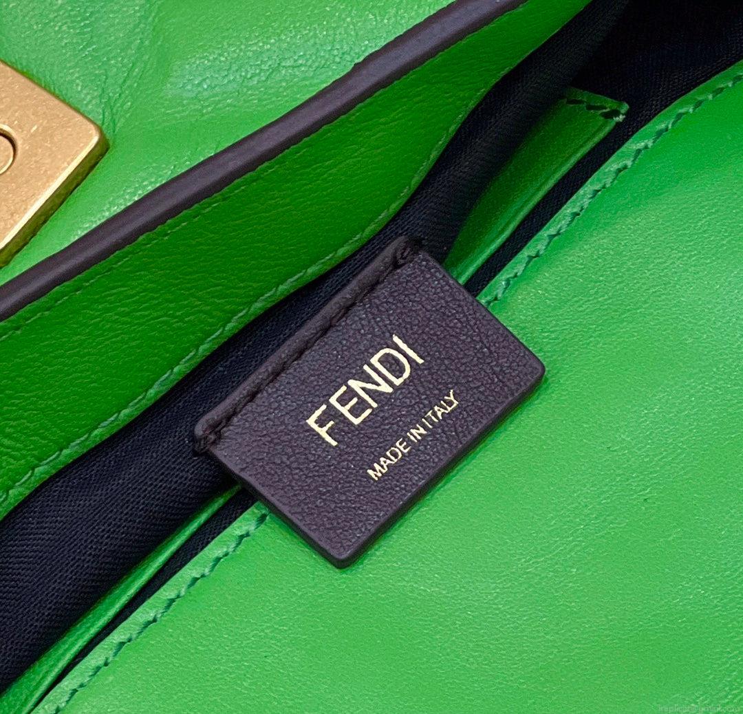Fendi 8BS017 Baguette Mini Green leather 0135 bag
