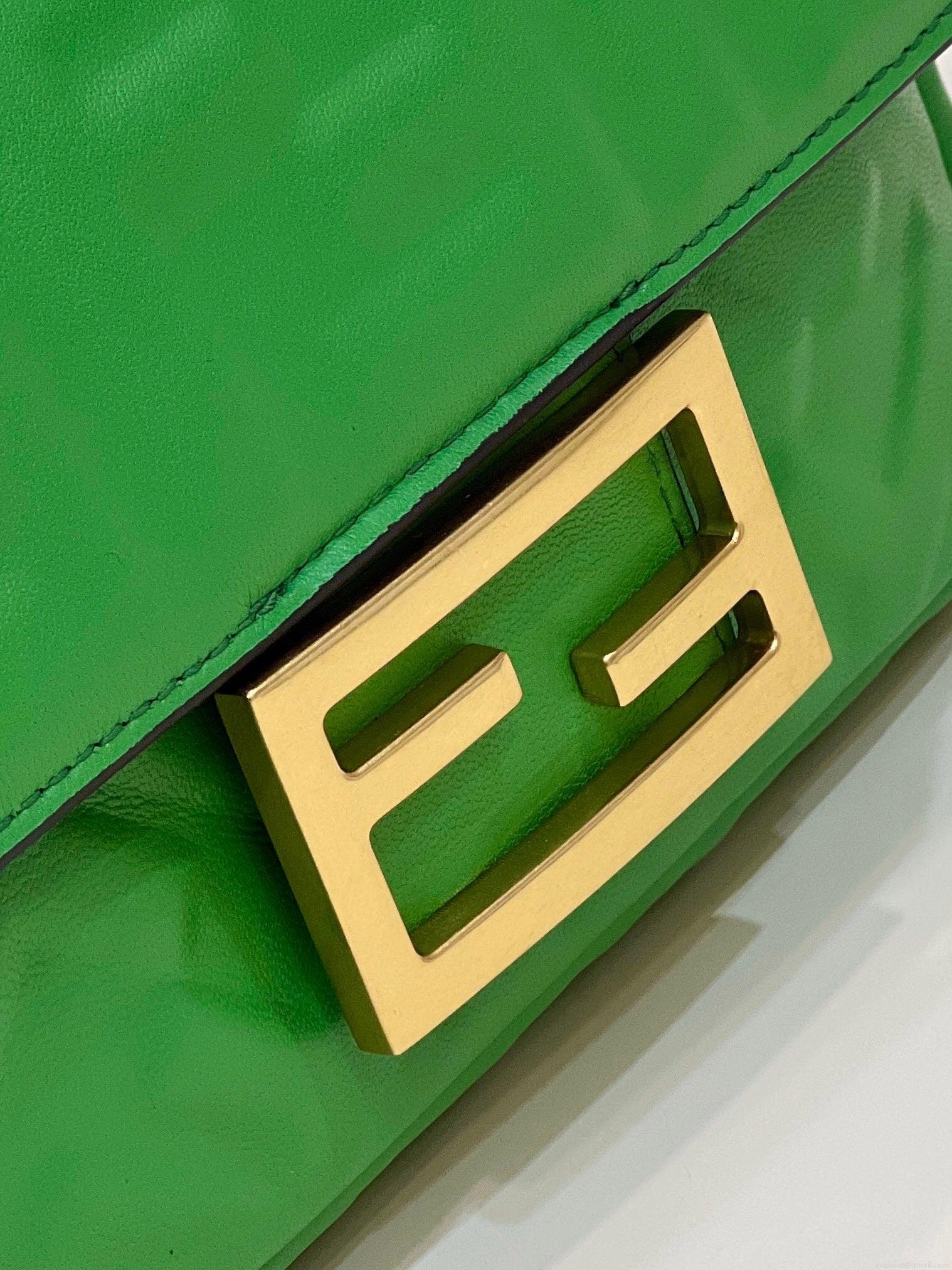 Fendi 8BS017 Baguette Mini Green leather 0135 bag