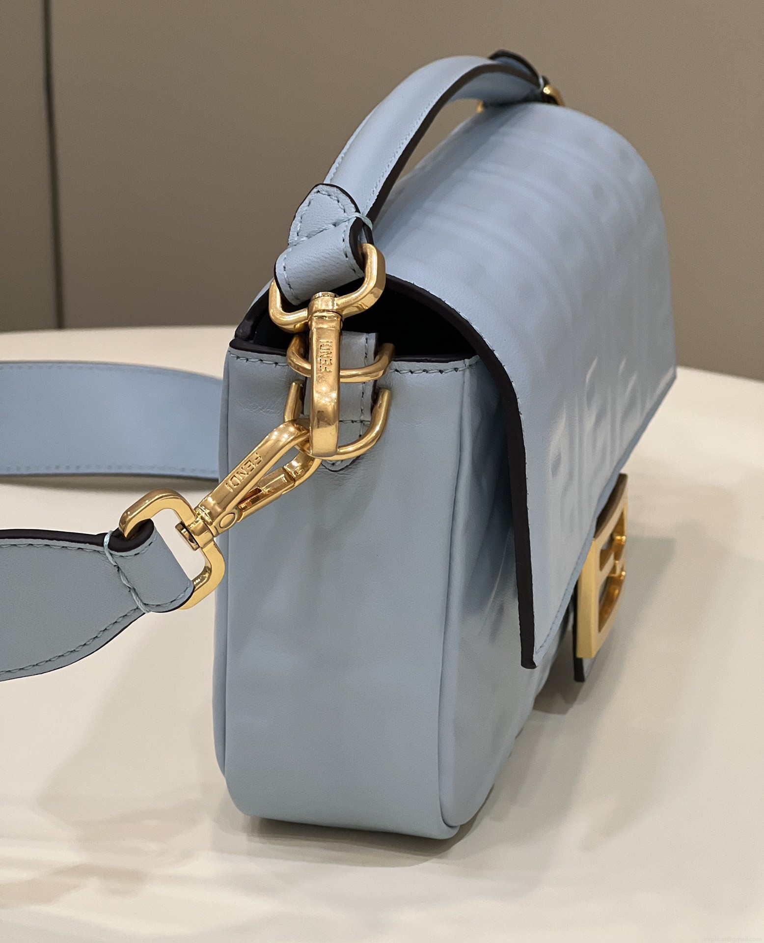 Fendi 8BR600 Baguette Medium Blue leather 0135M bag