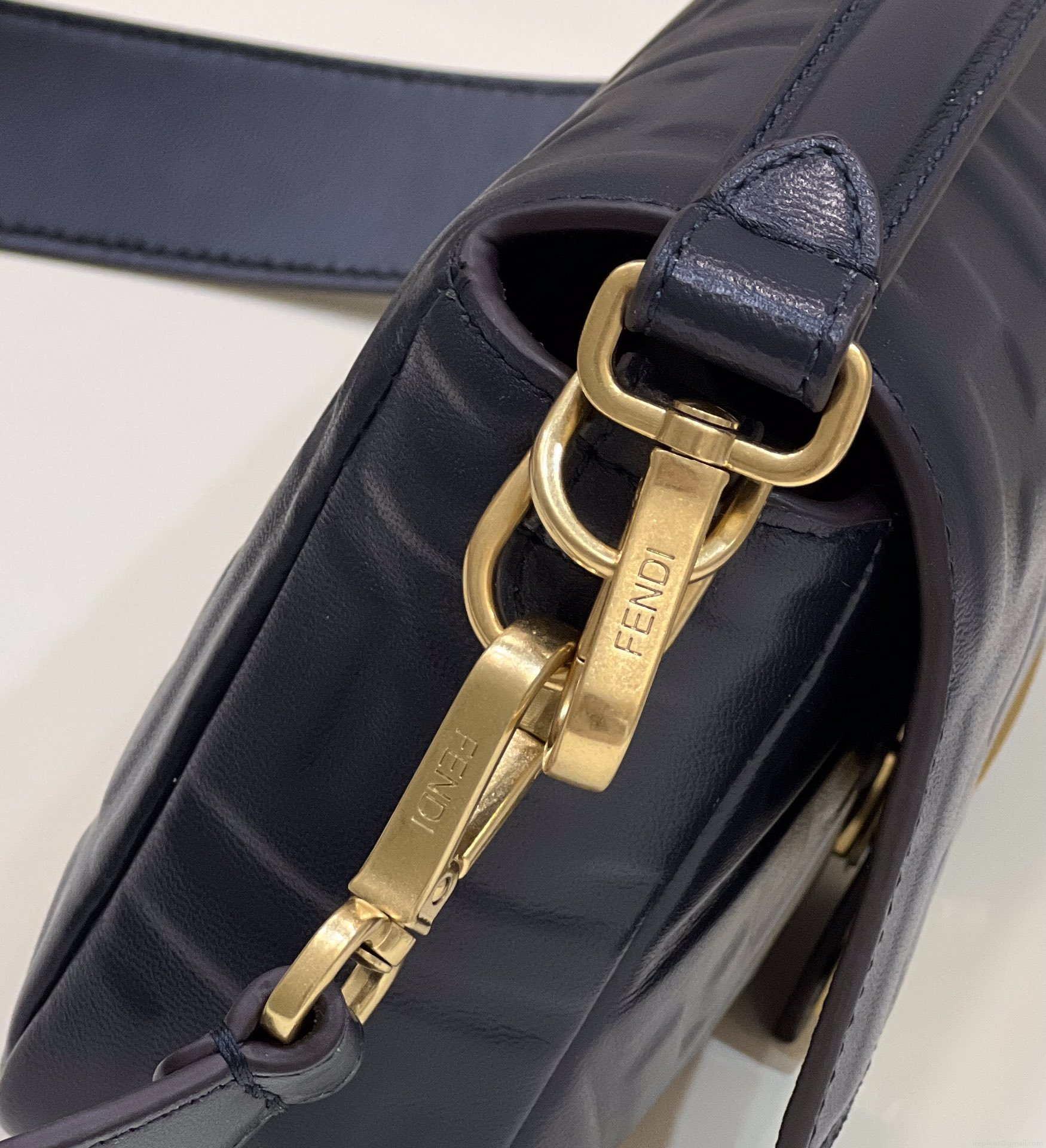 Fendi 8BR600 Baguette Medium Black leather 0135M bag