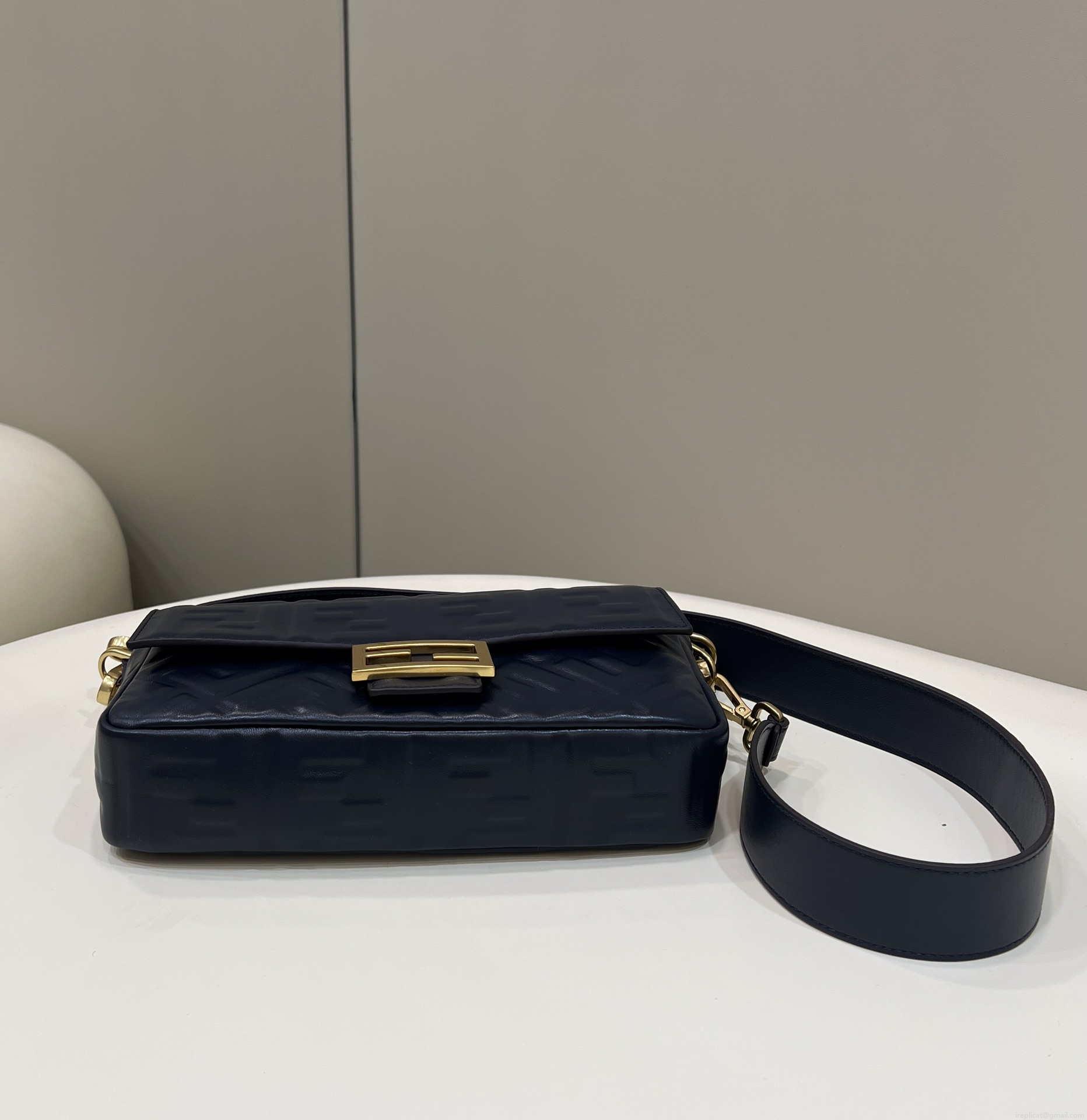 Fendi 8BR600 Baguette Medium Black leather 0135M bag
