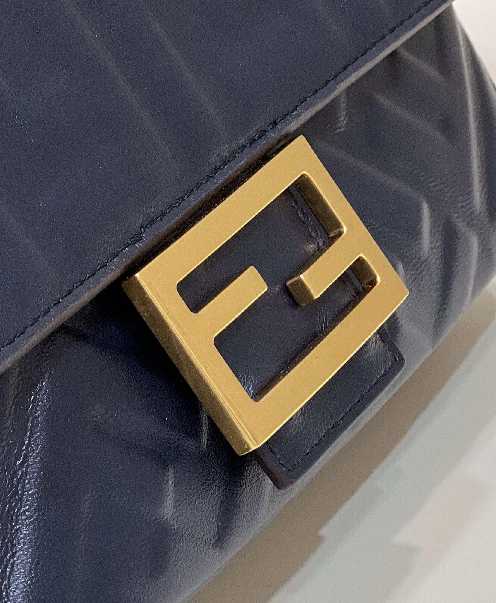 Fendi 8BR600 Baguette Medium Black leather 0135M bag