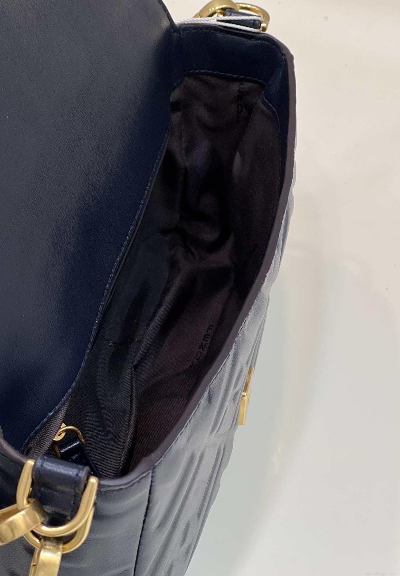 Fendi 8BR600 Baguette Medium Black leather 0135M bag
