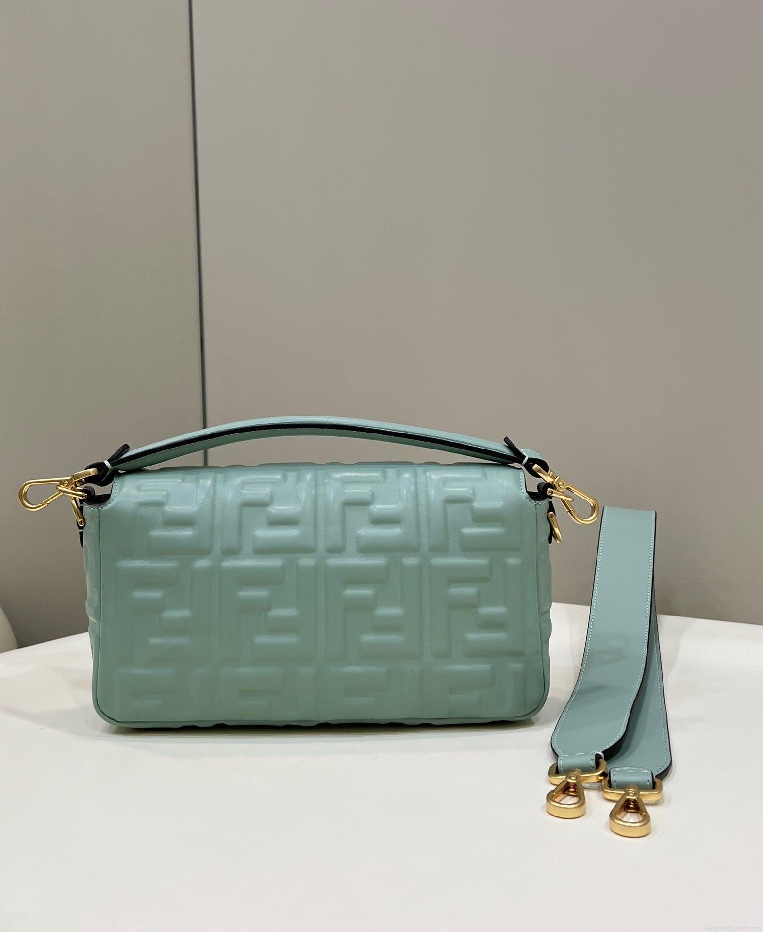 Fendi 8BR600 Baguette Medium Lake Blue leather 0135M bag