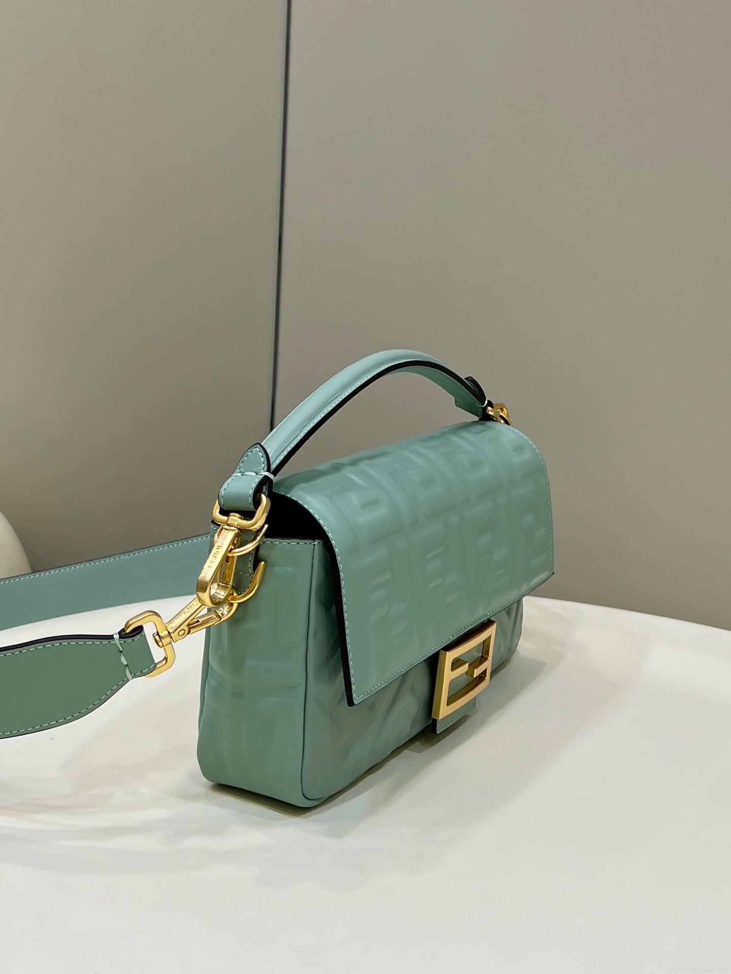 Fendi 8BR600 Baguette Medium Lake Blue leather 0135M bag