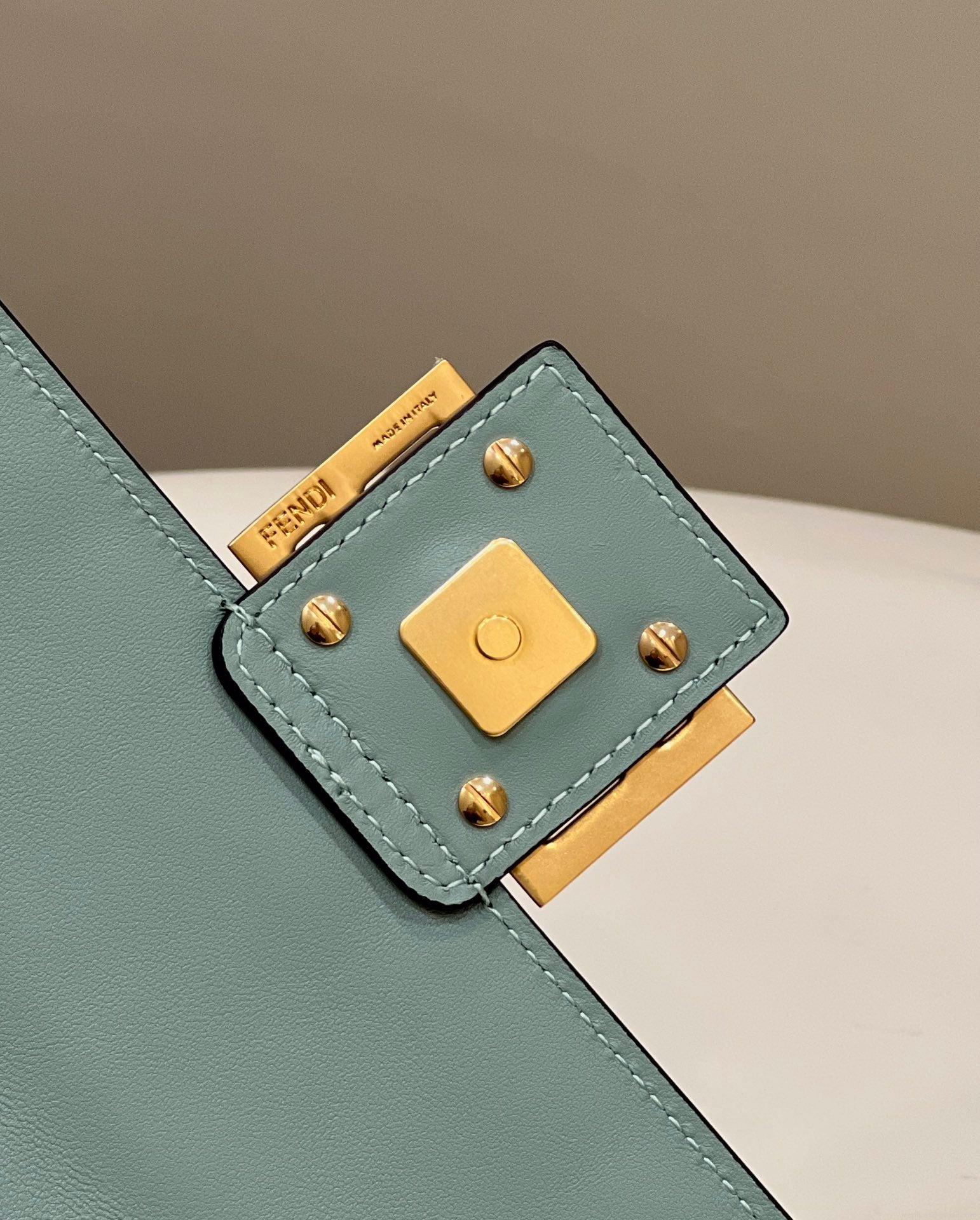 Fendi 8BR600 Baguette Medium Lake Blue leather 0135M bag