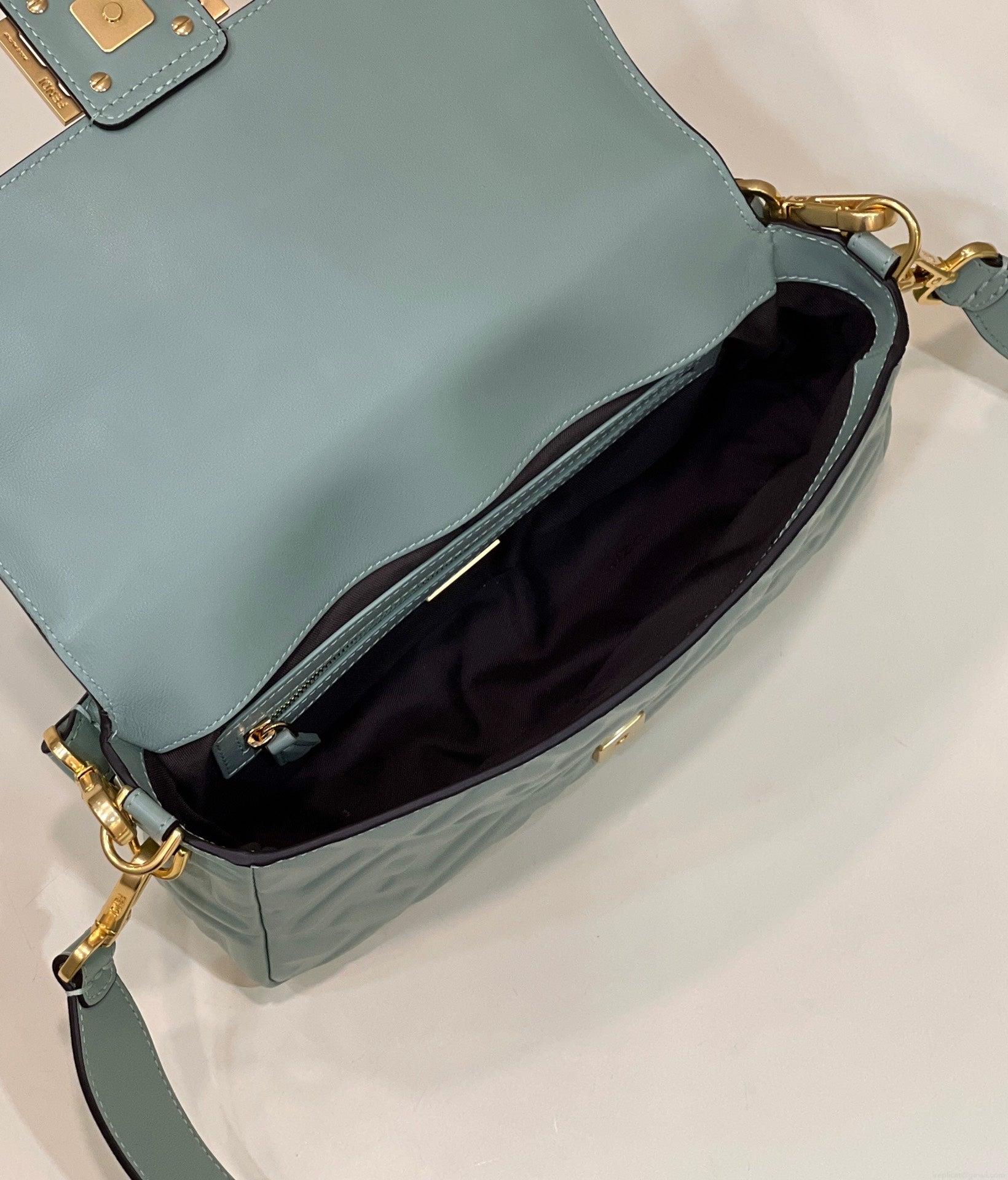 Fendi 8BR600 Baguette Medium Lake Blue leather 0135M bag