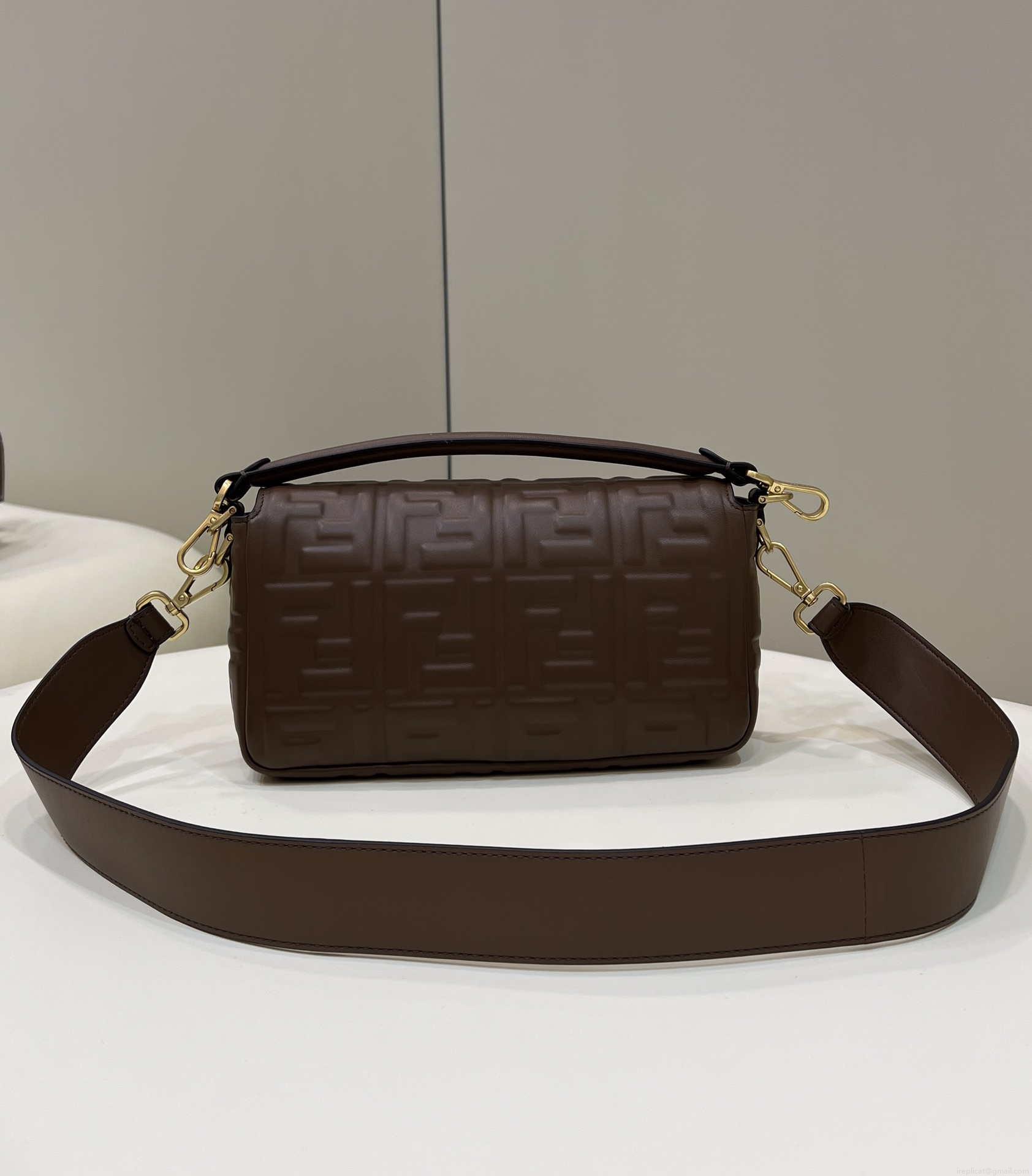 Fendi 8BR600 Baguette Medium Dark Brown leather 0135M bag