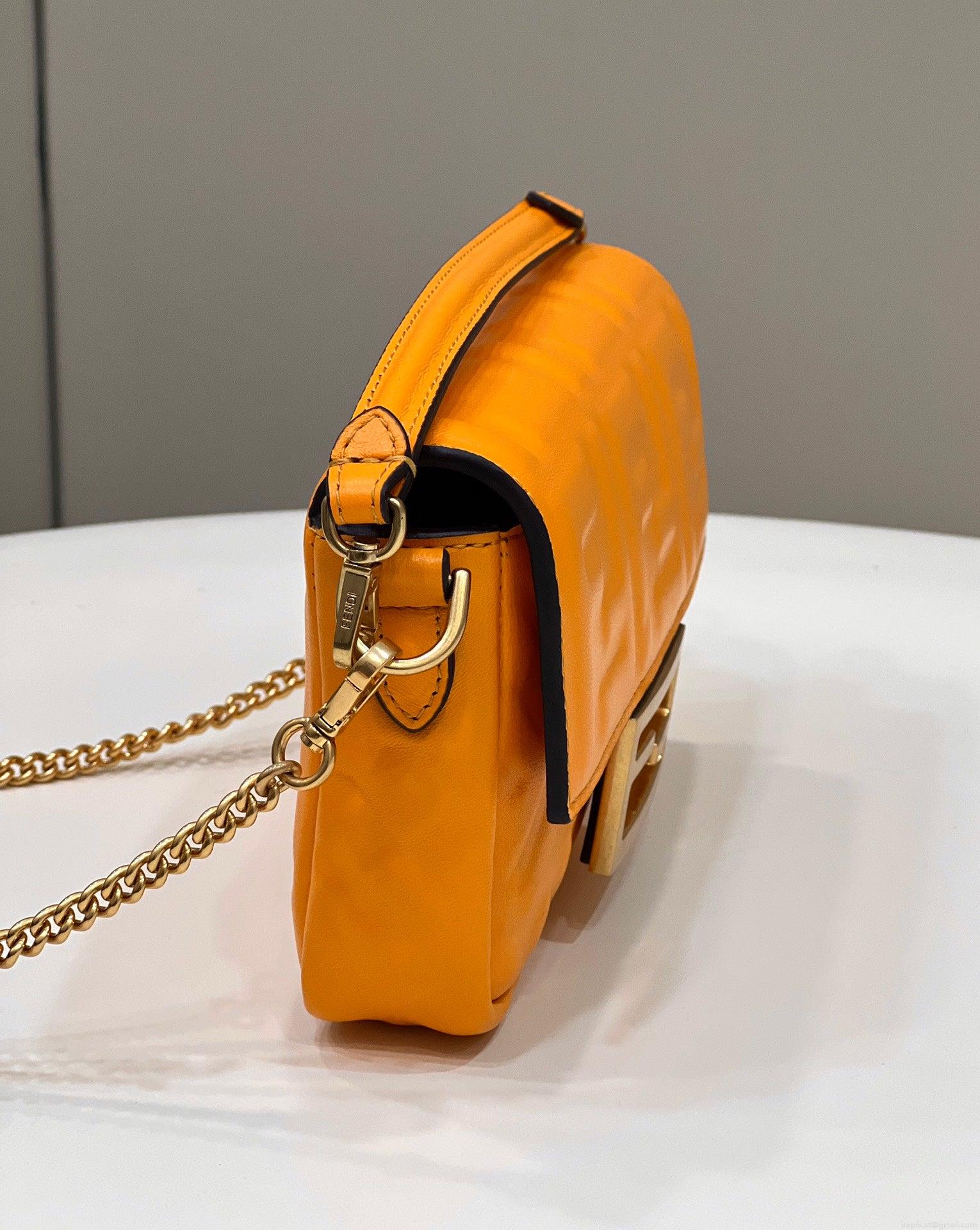 Fendi 8BS017 Baguette Mini Orange leather 0135S bag