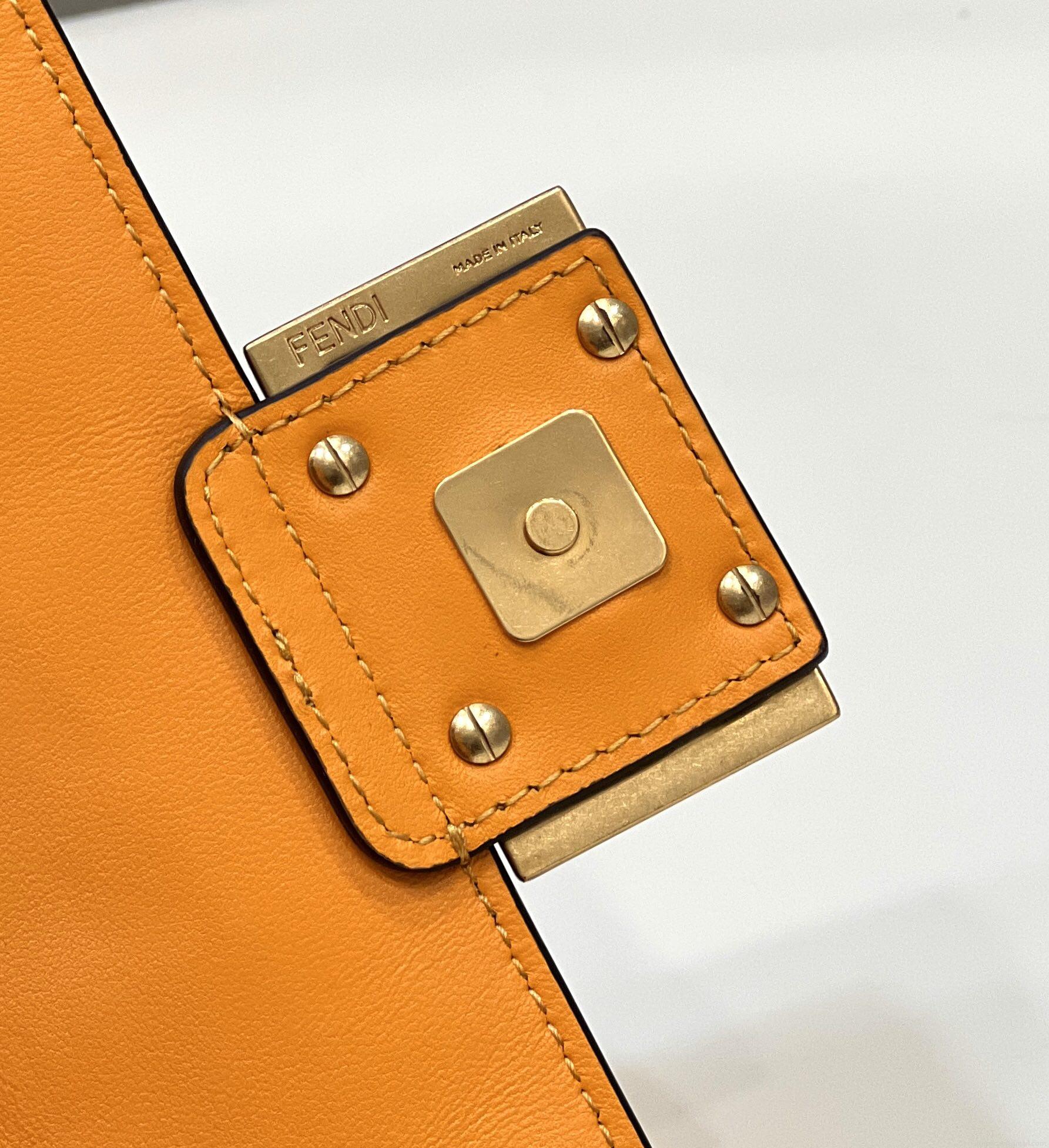 Fendi 8BS017 Baguette Mini Orange leather 0135S bag
