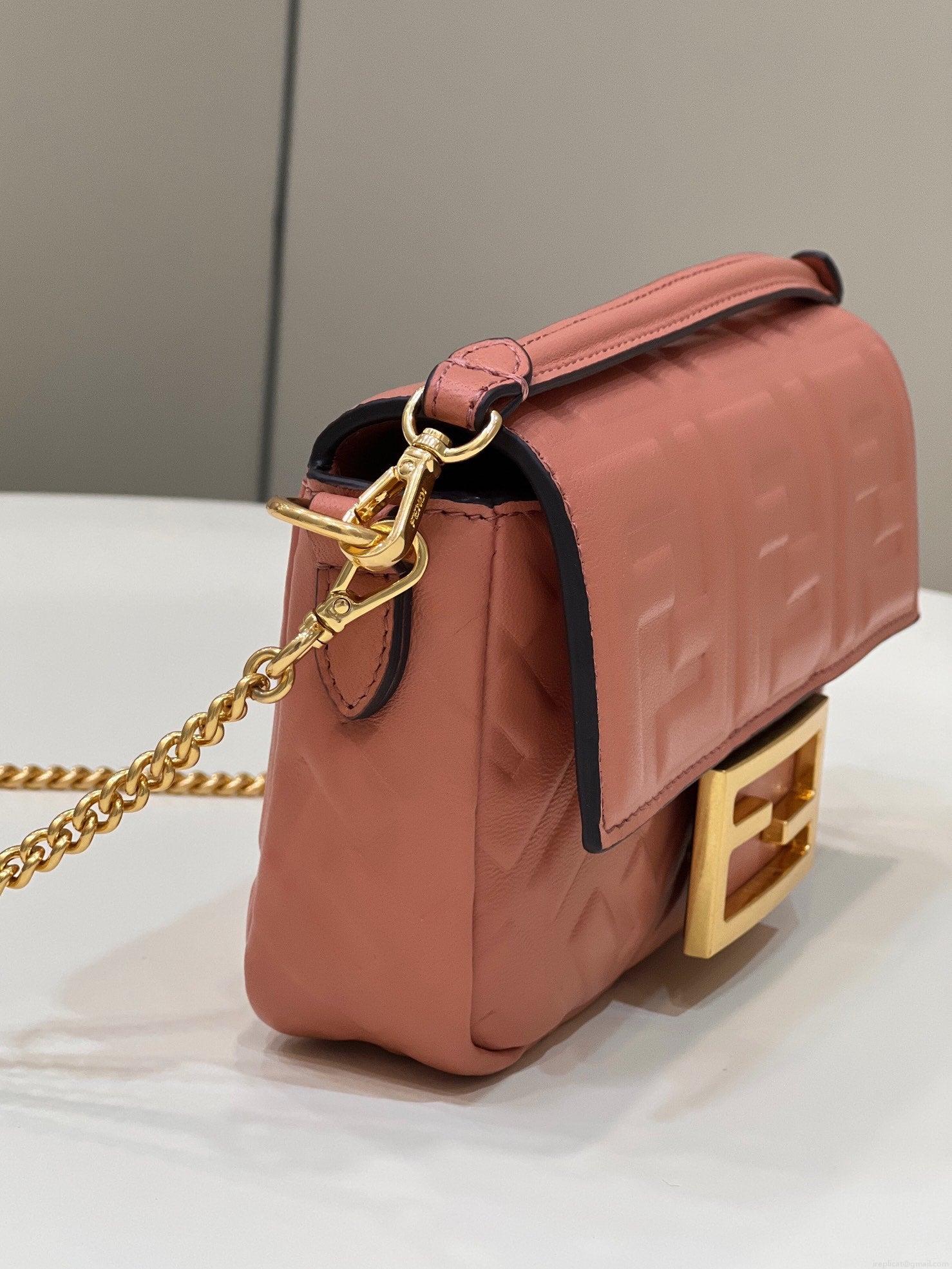 Fendi 8BS017 Baguette Mini Pink leather 0135 bag