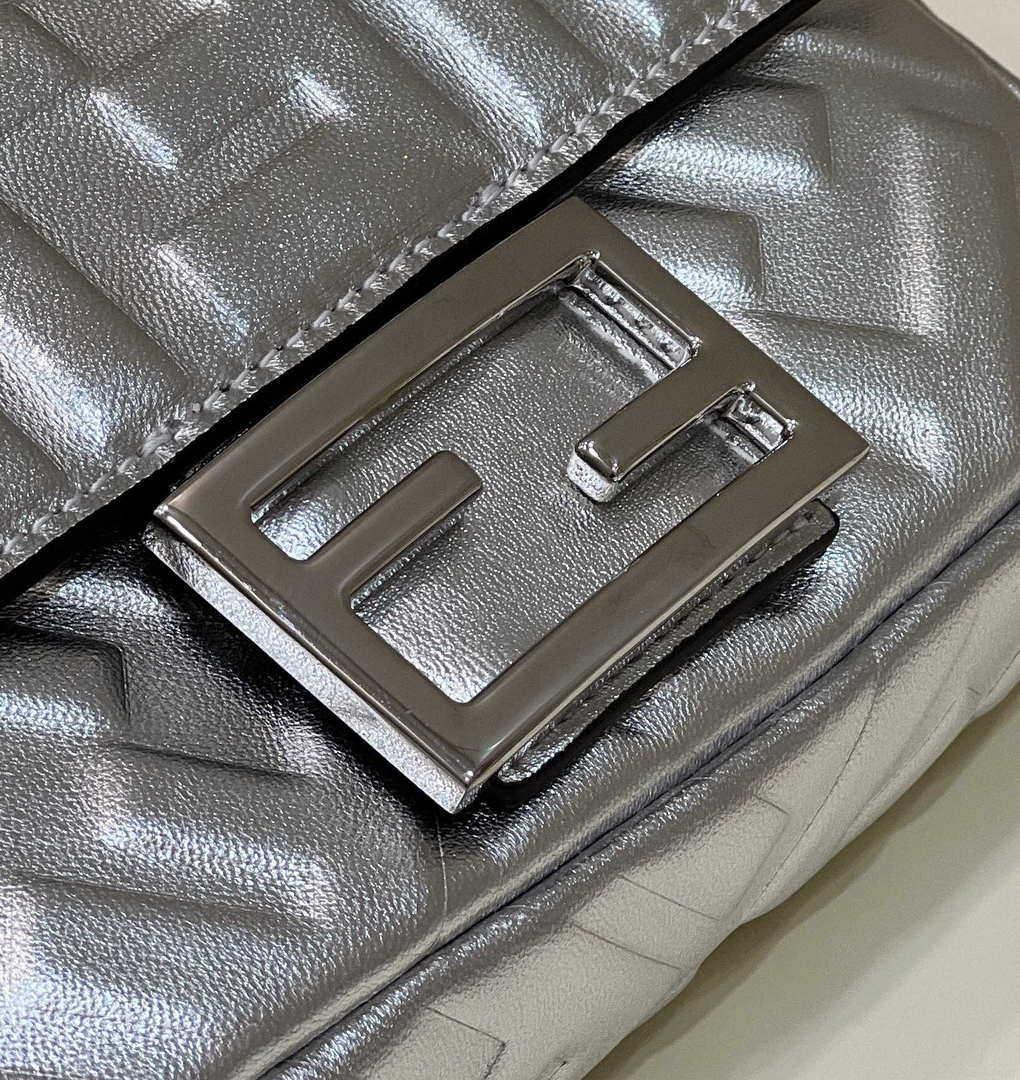 Fendi 8BS017 Baguette Mini Silver leather 0135 bag