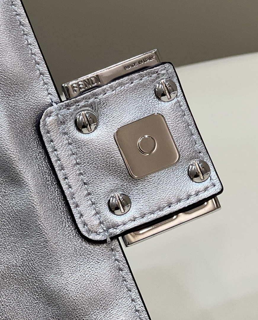 Fendi 8BS017 Baguette Mini Silver leather 0135 bag